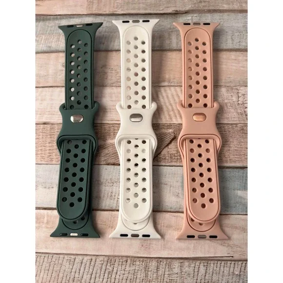 New 42/44 Silicone Apple Watch Compatible Bands Adjustable 6 pack SM/XL - Picture 2 of 4